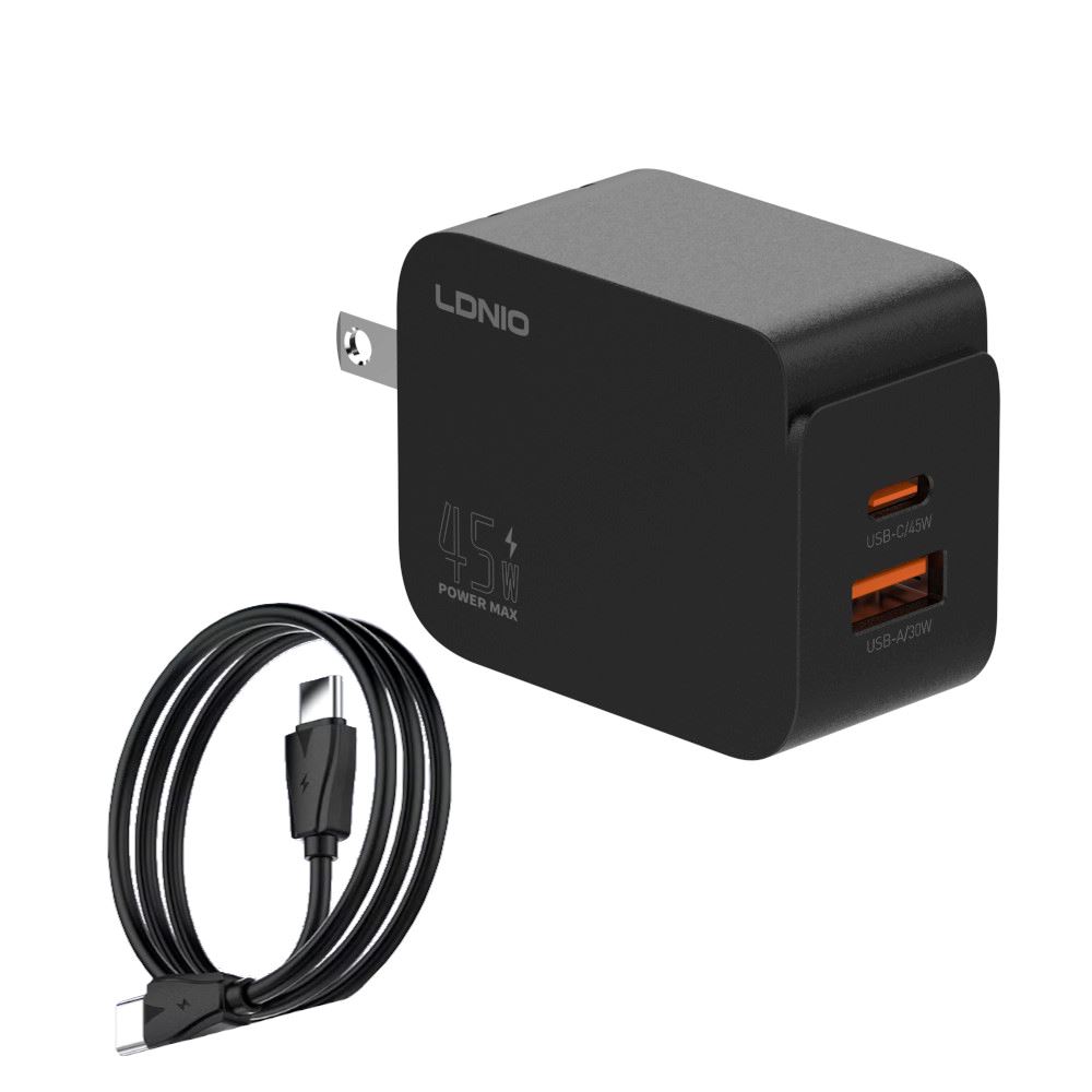 Cargador de 45W Carga Súper Rápida Ldnio Q3 Incluye Cable Tipo C a C